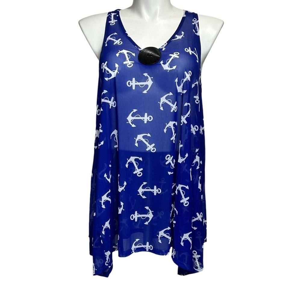 India Boutique Beach Anchor Semi Sheer Cover Up